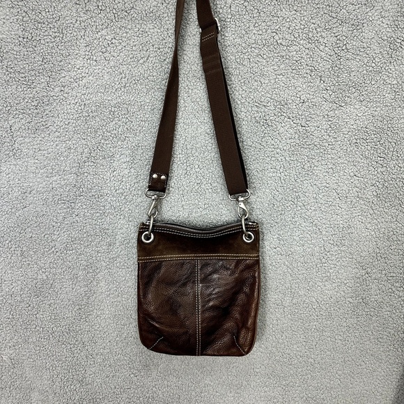 Fossil Crossbody Bag Women Brown Leather Suede Boho Utility Y2K Indie Hippie - Picture 4 of 14